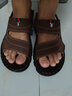 花花公子沙滩鞋牛皮男士凉鞋真皮夏季凉拖两用夏天防滑凉鞋透气大码可泡水 835棕色 41 实拍图