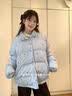诗丹蕊冬季学院风设计感蓝色棉服女韩系新款ins羽棉袄绒服棉衣面包服潮 波点蓝色 均码【可备注码数】 实拍图