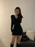 微光里小妈包臀连衣裙女初秋风衣内搭紧身黑色短裙子修身穿搭性感套装 黑色辣妹打底裙【黑色 S】 实拍图