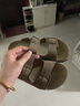西遇平底勃肯凉拖鞋女2025新款夏季外穿一字拖鞋森系新复古回潮凉鞋 卡其色 38 实拍图