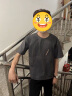 潮蒙骆短袖t恤男夏季冰丝宽松潮流大码男装加大半袖上衣体恤 黑色-6856 5XL （建议220-240斤） 实拍图