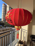 初奥大红灯笼大门挂的2026新年装饰春节元旦装饰品植绒布节庆年货led 【长杆】一对100#平安福+灯 65cm 实拍图