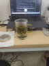 美杜（Meidu） 玻璃茶水分离杯过滤花茶杯耐热玻璃三件套水杯子泡茶杯办公室 观山茶杯竹盖【500ml】 500ml 实拍图