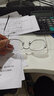 蔡司（ZEISS）镜片近视眼镜框男超轻纯钛大框眼镜架可配度数防蓝光散光变色眼睛 钛材中框 银色  配colorein镜片1.56防蓝光 0-600 实拍图