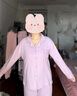猫人睡衣女纯棉100%棉少女士睡衣春秋季长袖宽松透气可外穿家居服套装 82-蜜粉色【纯棉透气 亲肤舒适】 L 【推荐160-165cm/100-120斤】 实拍图