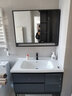 启鸣（QIMING）智能浴室柜陶瓷一体盆卫生间洗手台洗脸盆柜组合卫浴面盆柜洗漱台 【标准镜柜】陶瓷一体盆+落地柜 90cm 实拍图