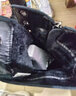 强人女靴侧拉链气质平跟马丁靴加绒保暖时尚女短靴 JDB263009 黑 39 实拍图