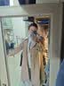德玛纳【开衩工艺】春秋连帽宽松休闲微弹长袖女卫衣女 杏色 XL  实拍图