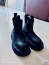 百思图烟筒靴女冬季商场同款切尔西女短靴ID155DD3 黑色绒里 34 实拍图