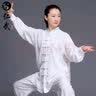 仁武太极服白色L女棉麻中国风武术服男太极拳练功服装 实拍图