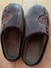 回力棉拖鞋男秋冬季灯芯绒居家鞋女中国风防滑家用情侣款加绒保暖拖鞋 灰色 44-45 【标准码】 实拍图
