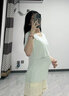 Mom Jane哺乳短袖t恤孕妇上衣春夏薄款免穿内衣产后喂奶月子服家居服睡衣 浅绿色-附赠罩杯-1件装 M 实拍图