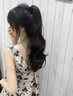 邦帛世大波浪高马尾 假发女长发抓夹式自然蓬松仿真发微卷发尾假马尾辫 抓夹卷发【棕黑色】50cm 实拍图