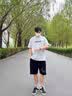 啄木鸟（TUCANO）华夫格短裤男夏季薄款大码运动裤潮流直筒宽松学生男女同款五分裤 五角星黑+半球灰主(主图款) XL(115斤到140斤) 实拍图