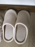 优调室内静音拖鞋女软底棉麻秋冬保暖居家四季情侣棉拖鞋 奶咖色 38-39 【适合日常37-38的脚拍】 实拍图
