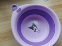 崇朗酷洛米洗脸盆儿童可爱折叠泡脚盆子家用便携小宝宝婴儿洗屁屁专用 紫色库洛米水滴折叠盆 中号款1个 实拍图