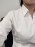超媛长袖衬衫女商务休闲职业装白色正装女士衬衣面试工作服定制修身OL 长袖V领白色平纹 到货块 2XL (39) 【116~125斤】 实拍图