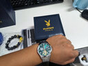 花花公子（PLAYBOY）男士手表机械表男款潮流防水镂空飞轮手表男夜光新款 银绿钢带/精美礼盒/定制刻字 实拍图