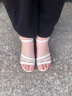 黛莲薇（DAILIANWEI）品牌真皮坡跟平底凉鞋女牛筋软底2024年夏季新款舒适防滑奶奶鞋子 米白色 35 晒单实拍图