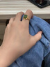 GRAMDA925银和田玉戒指女复古开口玉石指环首饰妈妈生日礼物送女友老婆 和田碧玉银戒指（证书） 实拍图
