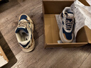 鸿星尔克运动鞋子男鞋2025秋冬棉鞋新款皮面软底减震跑步鞋潮鞋休闲老爹鞋 暖亚麻/灰墨蓝【皮面款】 42 实拍图
