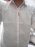 逐梦颜衬衫男士夏季新款外套修身冰丝条纹百搭衬衣长五分袖潮牌痞帅纯色 白色T60 L 实拍图