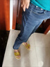轩莱雅直筒牛仔裤女春秋季新款宽松复古高腰显瘦小个子九分烟管裤子女潮 蓝灰色 M 实拍图