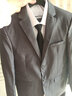 罗蒙 西服男士休闲西装男套装外套修身伴郎新郎结婚商务职业正装衣服 深灰双扣(上衣+裤子+衬衫+领带) 2XL /180【130-145斤】 实拍图
