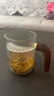 高茗月牙杯泡绿茶专用玻璃杯高级带把手个人家用过滤茶杯喝茶喝水杯子 新月茶杯 450ml 晒单实拍图