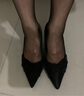 ZHR高跟鞋女细跟法式小香风百搭通勤职业鞋女尖头浅口单鞋女 黑色 36 实拍图