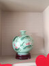 傲世景德镇陶瓷器新中式花瓶工艺品客厅摆件酒柜玄关茶室博古架装饰品 豆青釉清荷石榴瓶+底座 实拍图