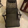 宝星办公室躺椅午休折叠家用休闲懒人电脑椅宿舍午睡靠背椅子 纯黑款+后支撑(配枕头+腰垫） 实拍图