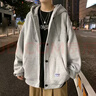 楠子汉卫衣外套男加绒秋冬季新款男士卫衣开衫连帽学生韩版休闲帽衫 灰色 XL 实拍图