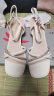 红蜻蜓凉鞋女2024夏季一字带粗跟法式高跟鞋时装凉鞋 WLK24083米白色37 晒单实拍图