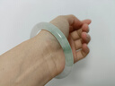 忆瑾新疆冰种天山翠手镯玛瑙玉髓渐变透圆条少女珠宝玉镯情人节礼物女 58天山翠冰料飘花【100-120斤】 实拍图