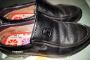 老人头男鞋春秋季商务休闲皮鞋男厚底防滑套脚中年爸爸鞋真皮加绒特大码 黑色加绒款 40 实拍图