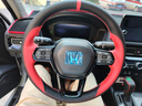 奥迈尔 适用于本田思域方向盘套真皮手缝 凌派享域CRV思铂睿INSPIREURVXRV艾力绅改装把套 黑红定制款 实拍图