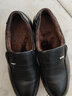 蜻蜓牌真皮男鞋冬季男士皮鞋加绒皮鞋男中年人爸爸鞋老人保暖棉皮鞋软底防滑一脚蹬宽松型二棉鞋中老年人棉鞋 黑色 加绒款 41 实拍图