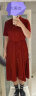 珍贝针织真丝连衣裙夏季新款短袖小红裙桑蚕丝系带收腰休闲363 红色 100(165/88A) 晒单实拍图