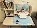 护童儿童学习桌椅小学生写字桌可调节升降课桌椅套装小户型书桌带书架 好奇星mini100cm+LUCKY椅_蓝 实拍图