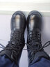 目击者作战靴男拉链冬季陆战靴女特战作训靴子防水防滑户外加绒羊毛保暖 黑色 拉链羊毛款 40 实拍图