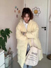 相伊恋人羽绒棉服女25年秋冬季中长款加厚棉衣外套新款宽松棉袄学生面包服 奶黄色 M 【适合100-120斤】 实拍图