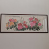 万叶居福（WanYeJu）纯手绘牡丹画花开富贵图新中式客厅装饰画国画挂画山水画字画壁画 花开富贵福满堂A【千层牡丹】 86*218CM【展会级红褐实木镜框】 实拍图