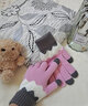 慕衣宾士韩版情侣毛线手套男冬季加厚加绒保暖手套女冬天五指触屏手套骑行学生可爱防寒手套 粉色 均码（男女通用） 实拍图