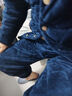 芬腾睡衣男三层加厚珊瑚绒夹棉家居服套装秋冬季男士加绒法兰绒 实拍图