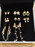 SENDMES925银针四叶草耳钉星期套装耳环女学生耳坠生日礼物送女友老婆 时尚9对耳钉【礼盒装】 实拍图