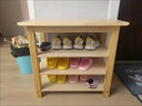 全实木鞋柜门口可坐一体换鞋凳轻奢长条鞋架家用入户式穿鞋凳进门 胡桃色三层【100长】精选全实木 实拍图