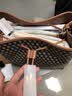 DISSONA迪桑娜女包经典百搭老花包包单肩手提包大容量通勤包水桶包 棕色 实拍图