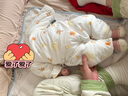 童泰新生婴儿衣服连体衣夹棉秋冬季0-6月初生宝宝纯棉加厚哈衣爬服 蓝色云朵 66cm (建议3-6个月身高60-68cm) 实拍图