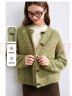 百图betu女装冬季新款毛衣撞色牛角扣甜美减龄开衫外套女2410T48 绿色 S 实拍图